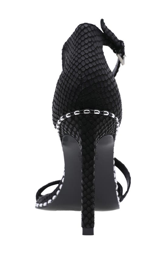 Shop Bcbgeneration Balina Snake Embossed Ankle Strap Sandal In Black Breach Leather