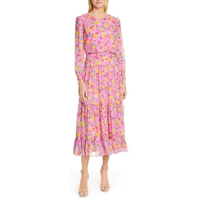 Saloni Isabel Fil Coupe Silk Blend Midi Dress