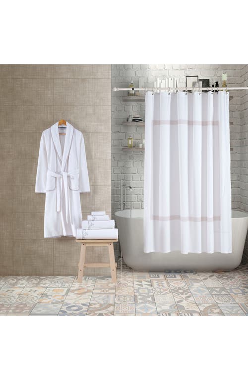 Brooks Brothers Contrast Frame Shower Curtain In White