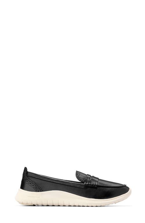 Cole Haan Zerogrand Meritt Leather Loafers In Black/ivory