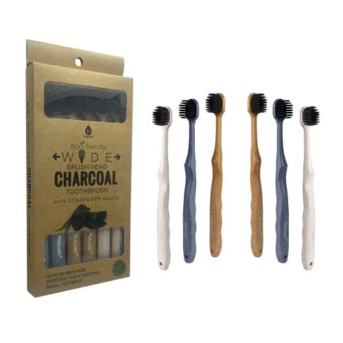 Pursonic Wide Brush Head Charcoal Toothbrush In Multicolor