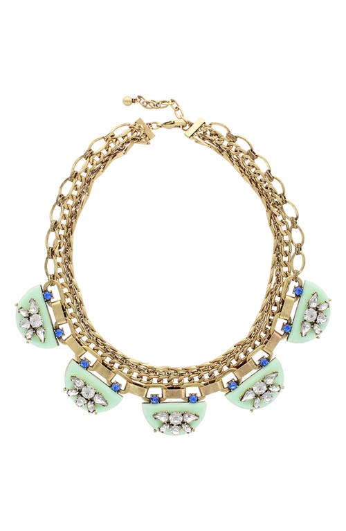 Shop Olivia Welles Naomi Crescent Necklace In Gold/mint