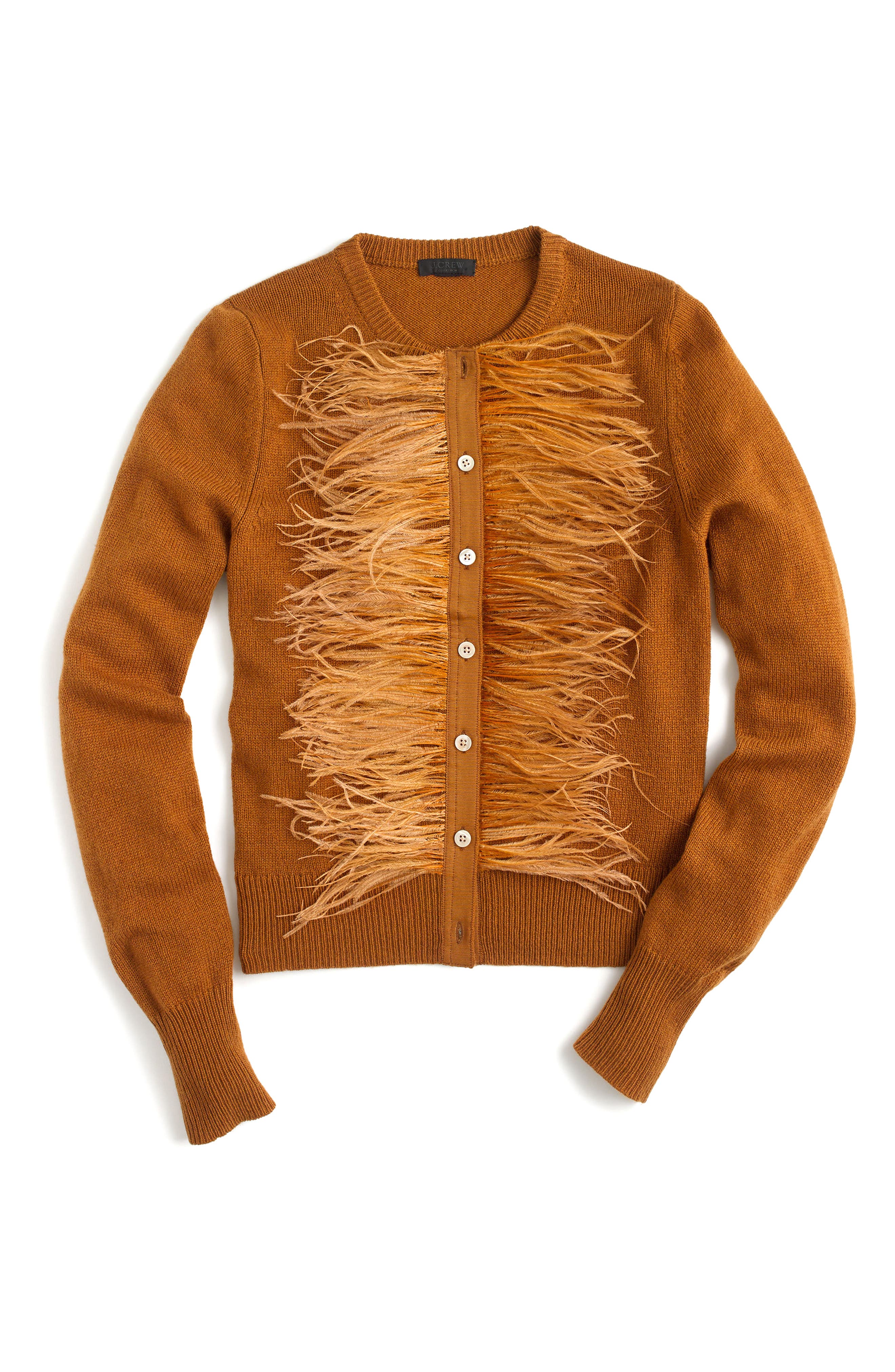 J.Crew Faux Feather Wool Blend Cardigan Nordstrom