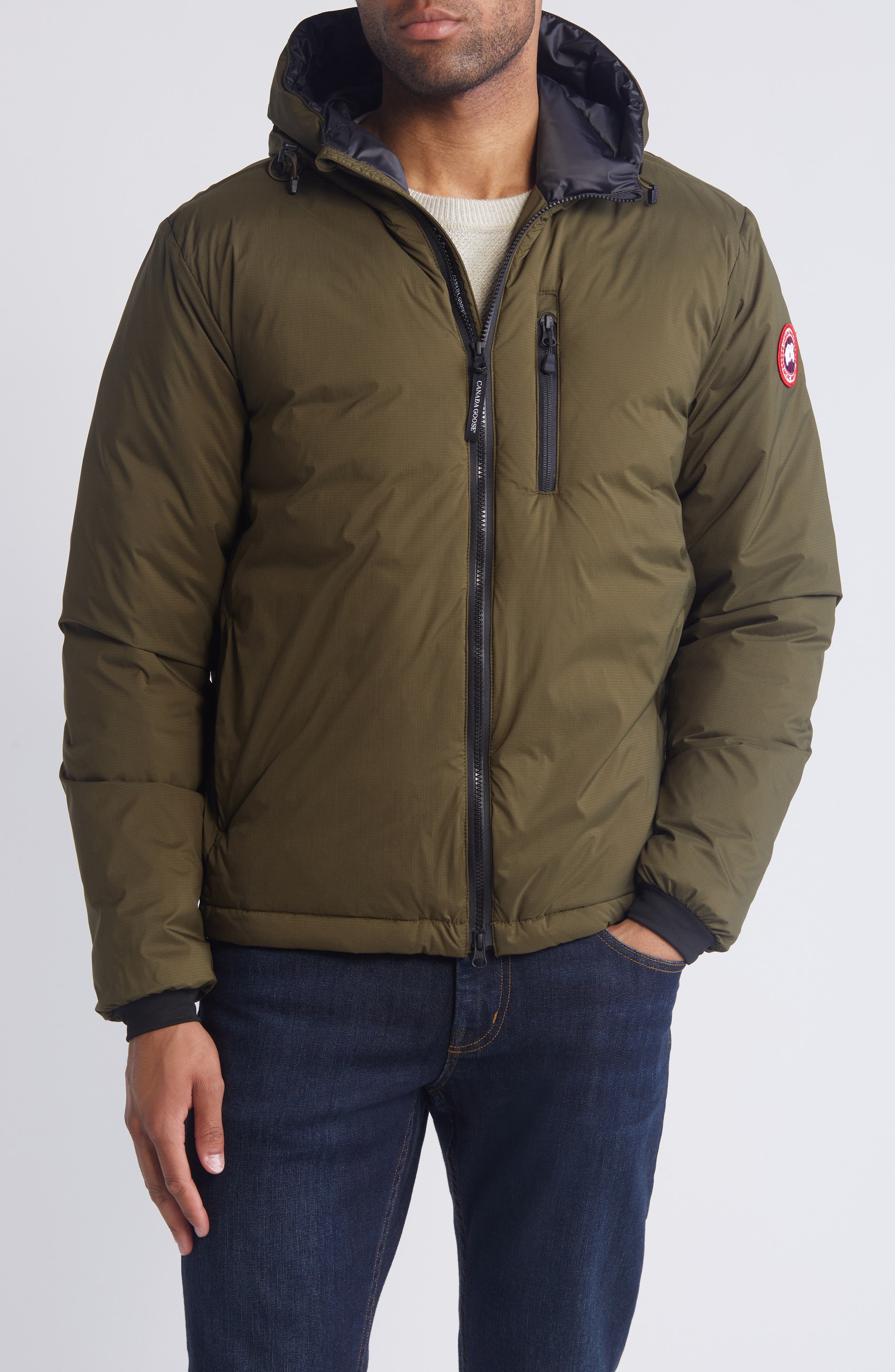 Canada Goose Lodge Packable Windproof 750 Fill Power Down Hooded Jacket ...