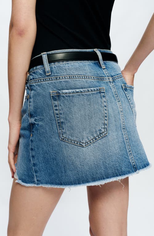 Bayeas Anna Distressed Denim Miniskirt In Medium Blue