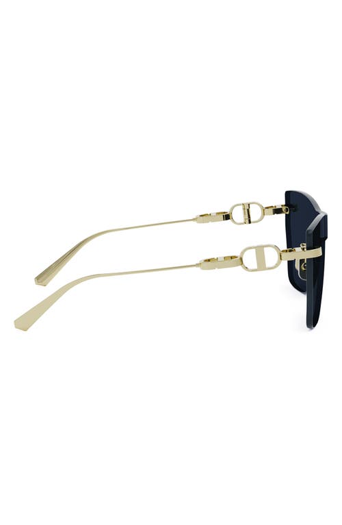 Shop Dior Cd Chain M3u 143mm Rimless Butterfly Sunglasses In Shiny Gold Dh/blue