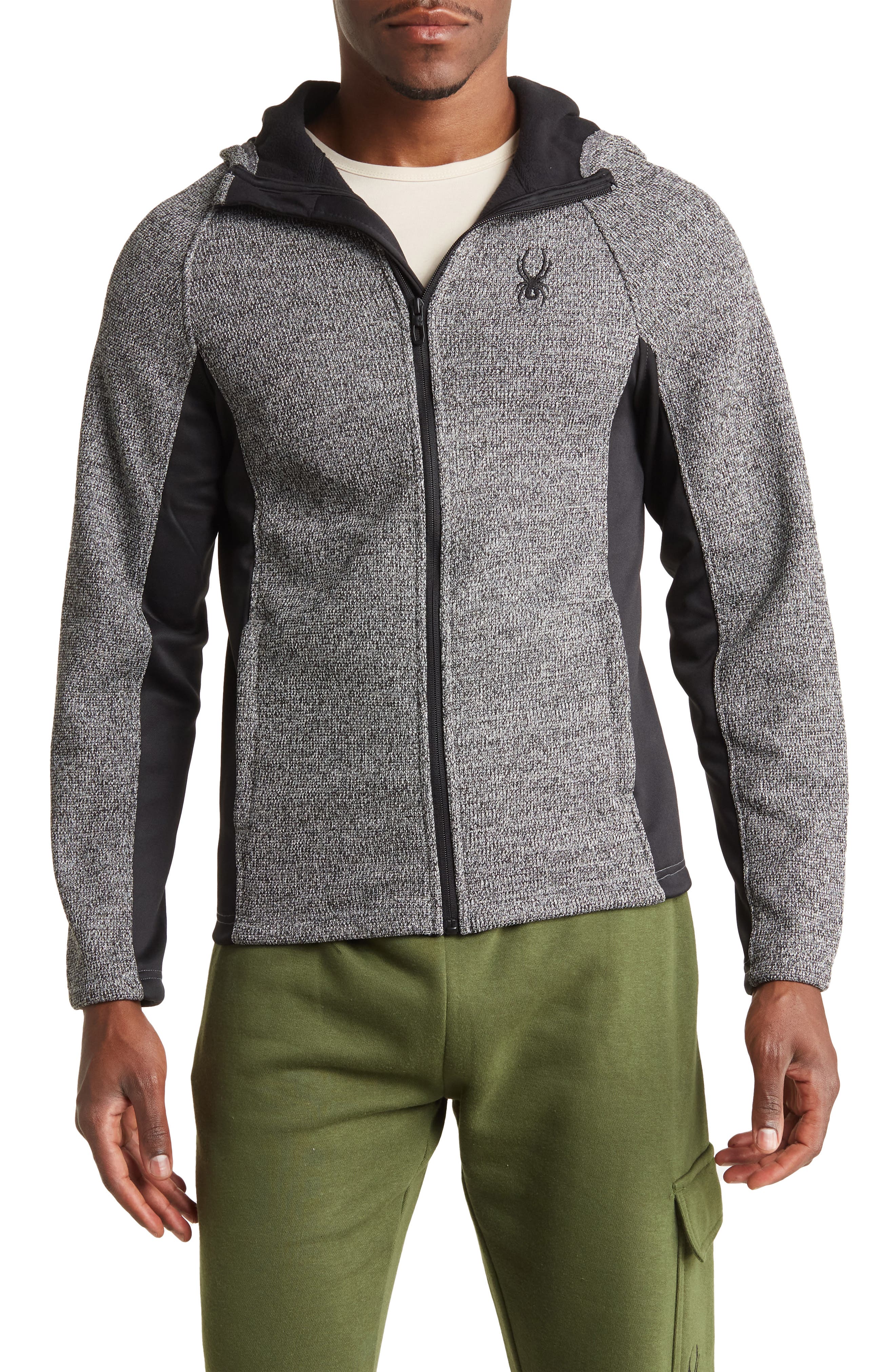 Spyder Men's Colorblock Zip Hoodie - Black - Size XL