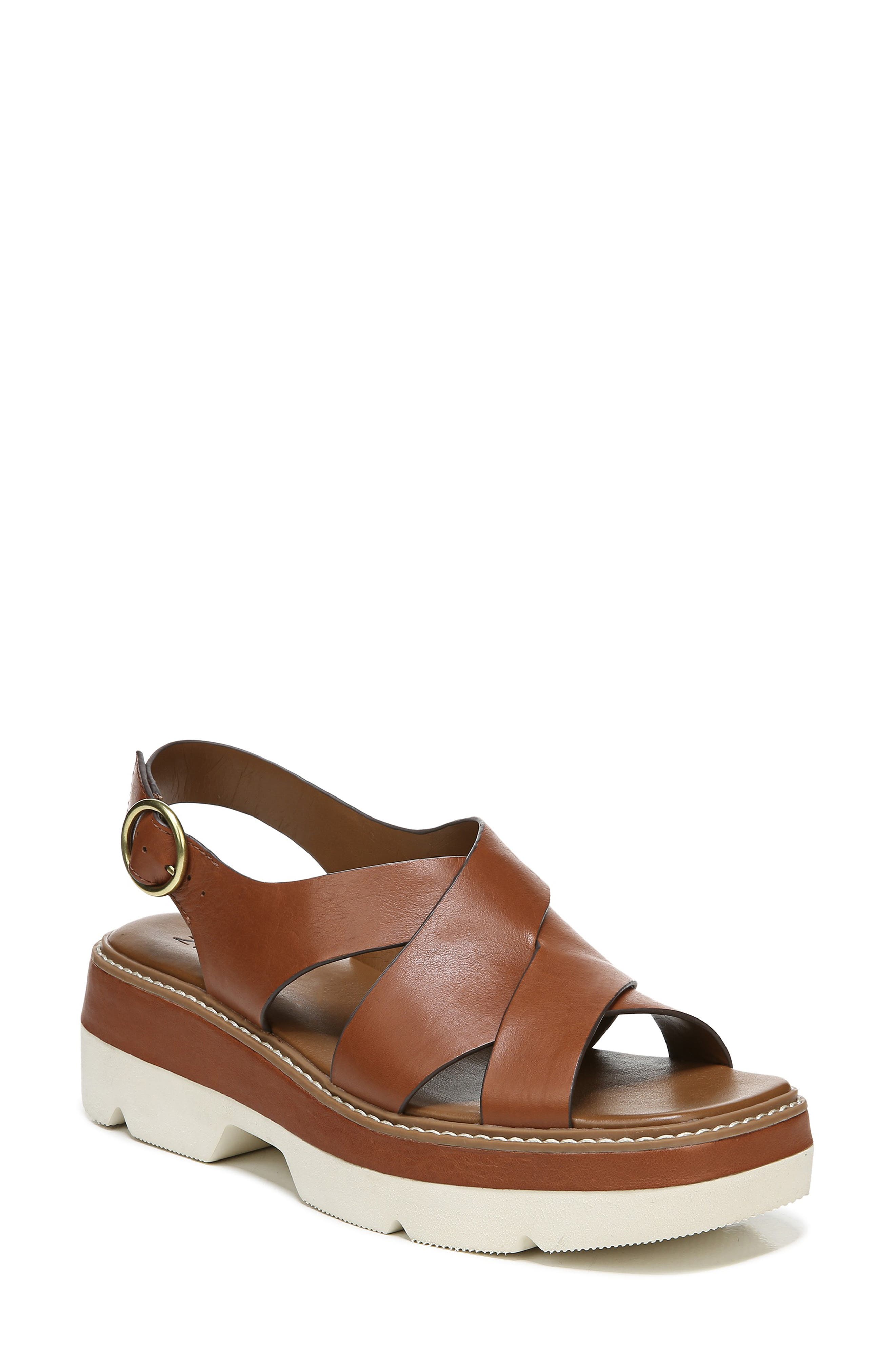 brown leather slingback sandals