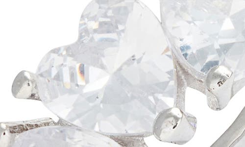 Shymi Heart Cubic Zirconia Eternity Ring In Silver/white
