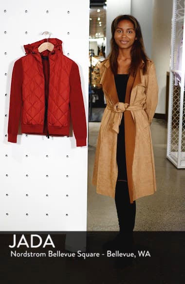 hybridge quilted knit hoody