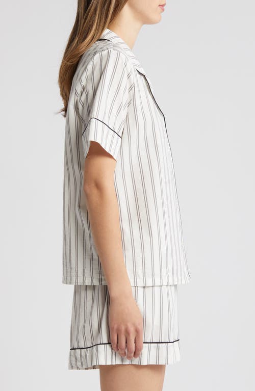 Shop Nordstrom Classic Short Cotton Pajamas In Grey Steel Jenn Stripe