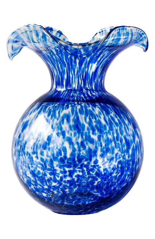 Shop Vietri Hibiscus Fluted Glass Vase In Blue