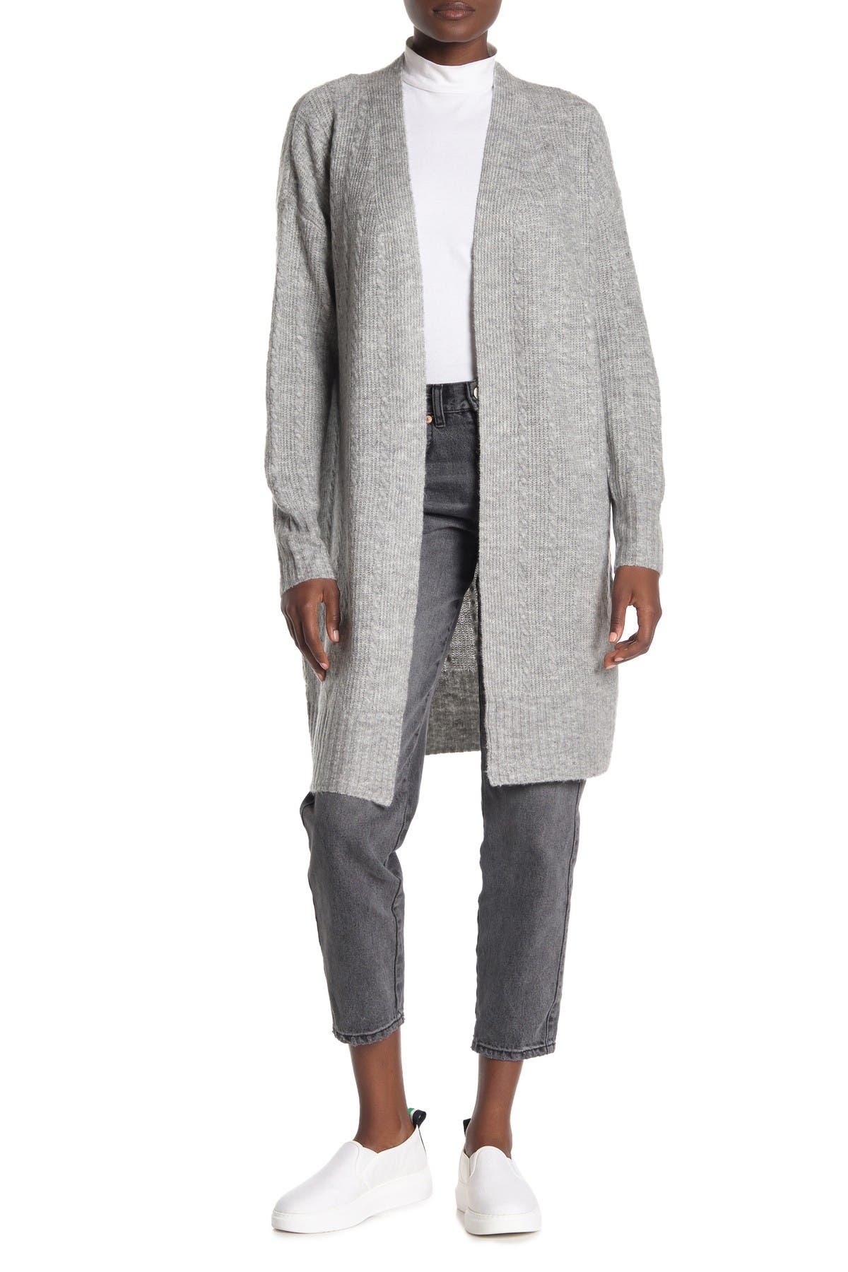 cable knit duster cardigan