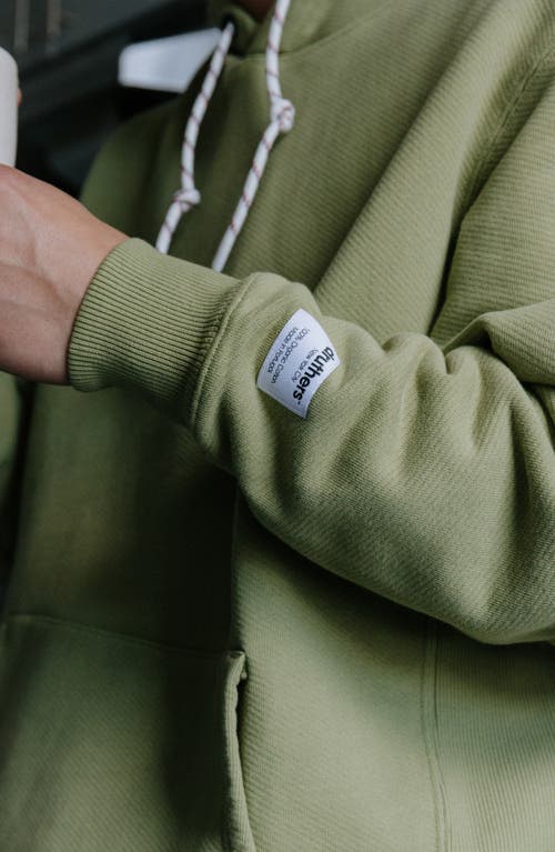 Druthers Nyc Organic Cotton 685 Gsm French Terry Hooded Sweatshirt In Calliste Green