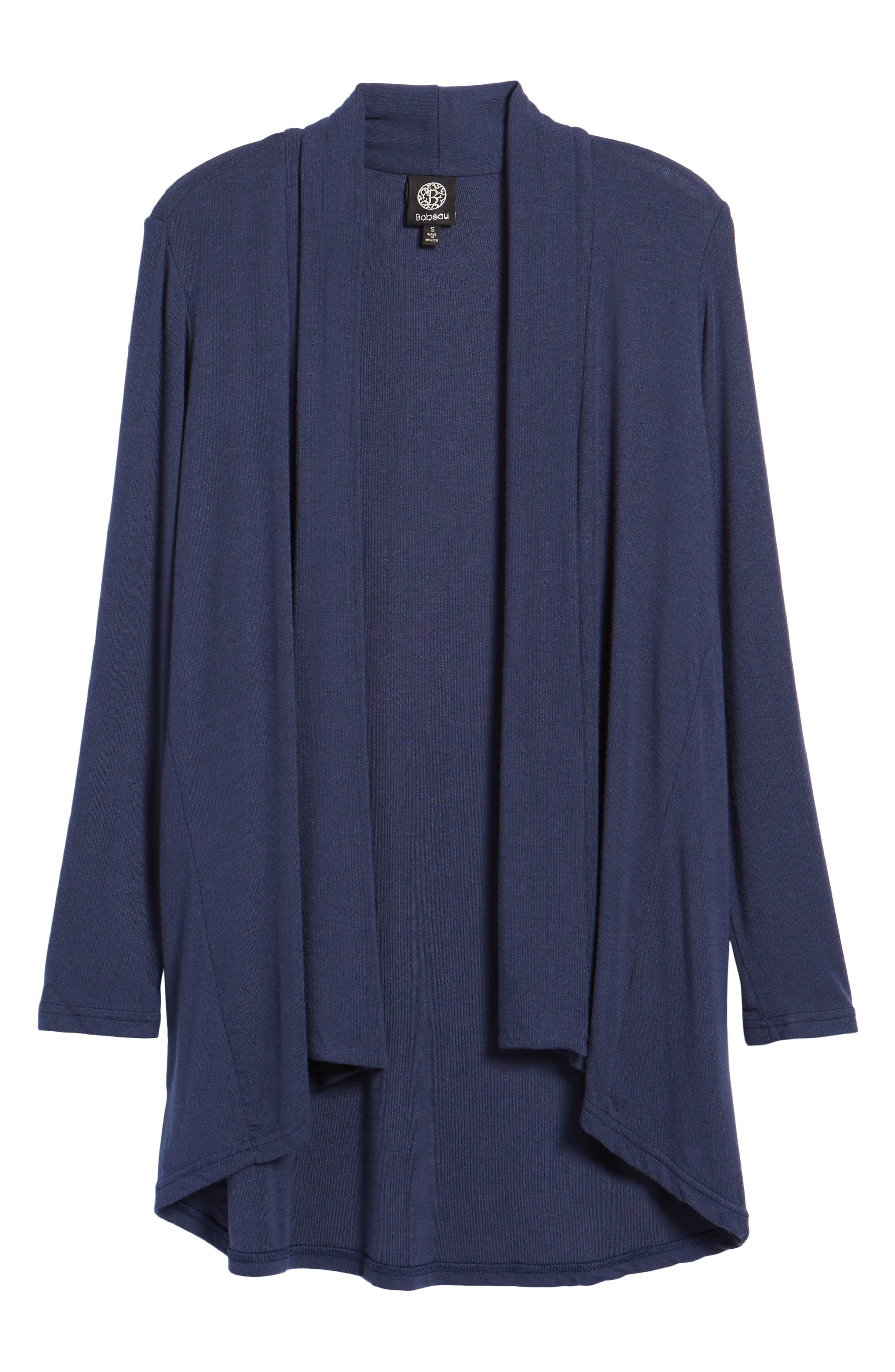 Bobeau High/low Jersey Cardigan, Blue