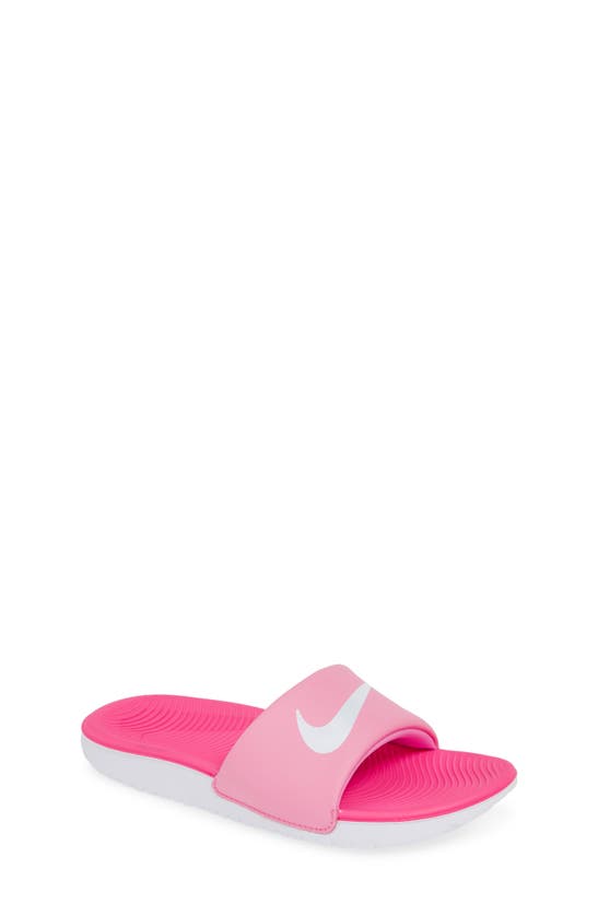 Nike Kids' Kawa Sport Slide In Psychic Pink/ White/fuchsia