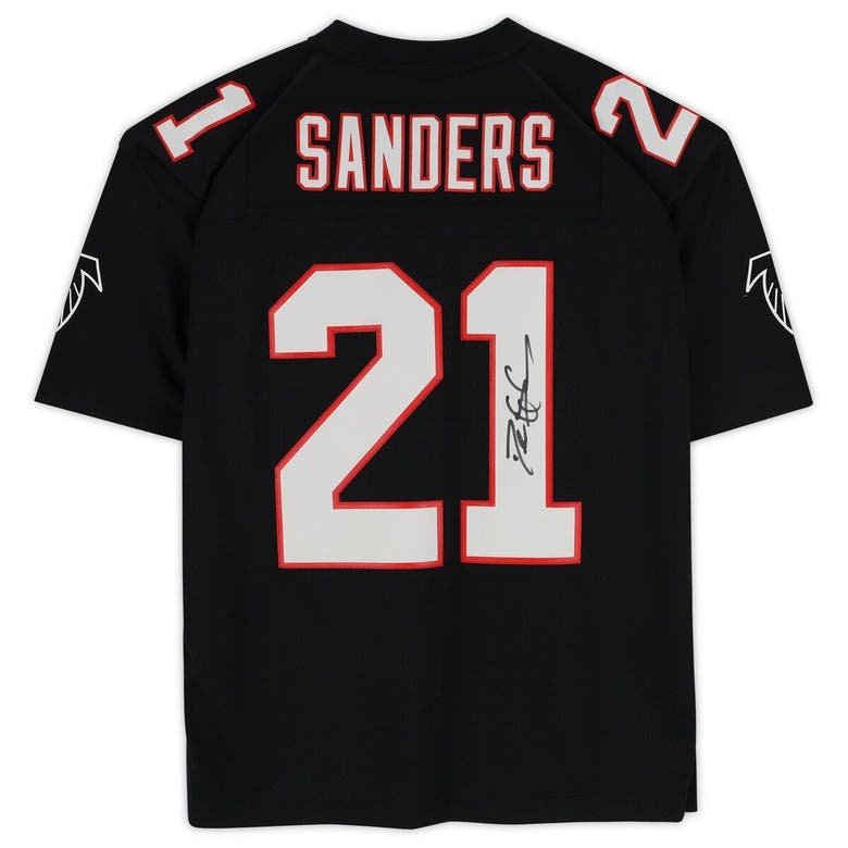 Deion Sanders Atlanta Falcons Autographed Mitchell & Ness Red Replica Jersey