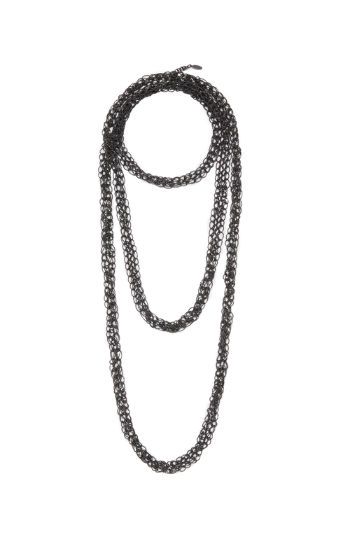 Brunello Cucinelli Precious Loops Necklace In Black