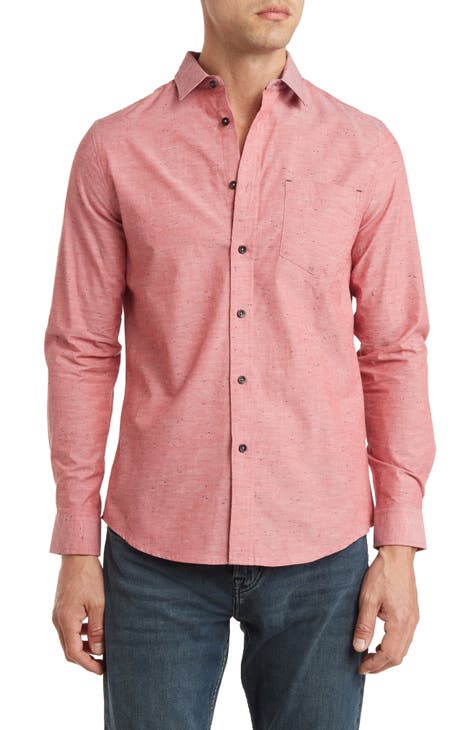 Cotton Neppy Button-Up Shirt