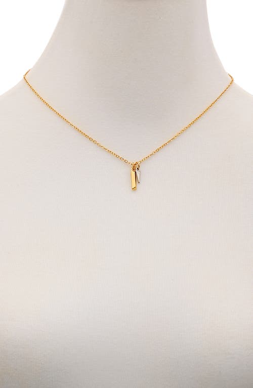 Vince Camuto Two-tone Charm Pendant Necklace In Gold Tone