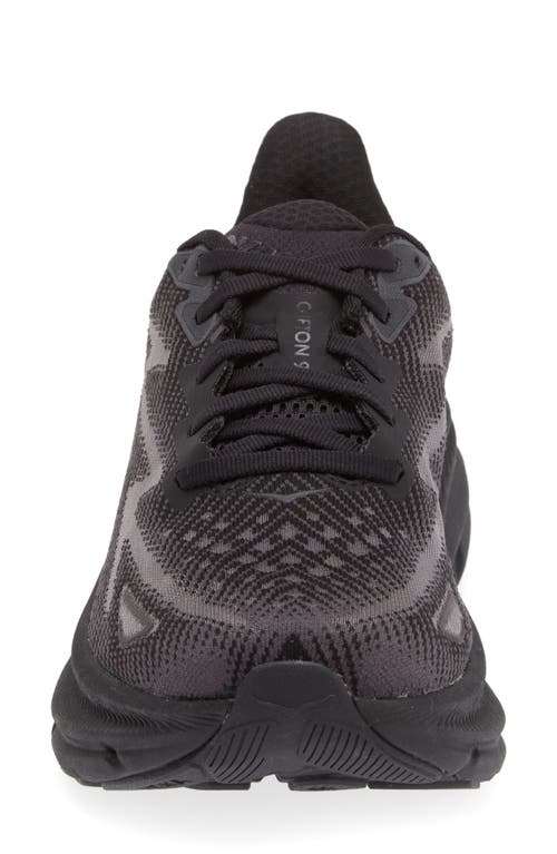 Shop Hoka Clifton 9 Running Shoe In Black/black