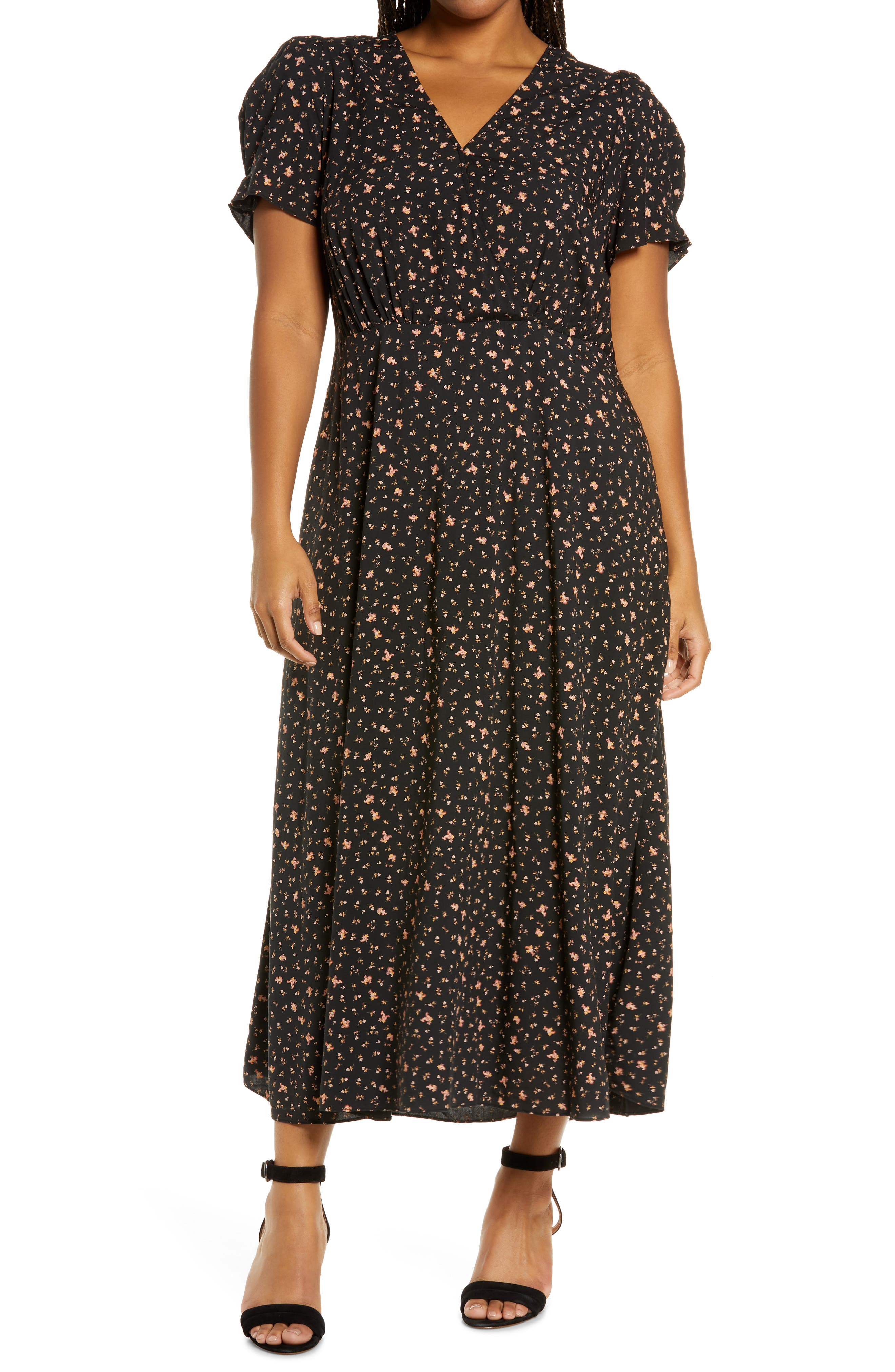 madewell striped satin midi dress