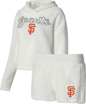 Women's Concepts Sport Cream Los Angeles Dodgers Fluffy Hoodie Top & Shorts Sleep Set Size: Small