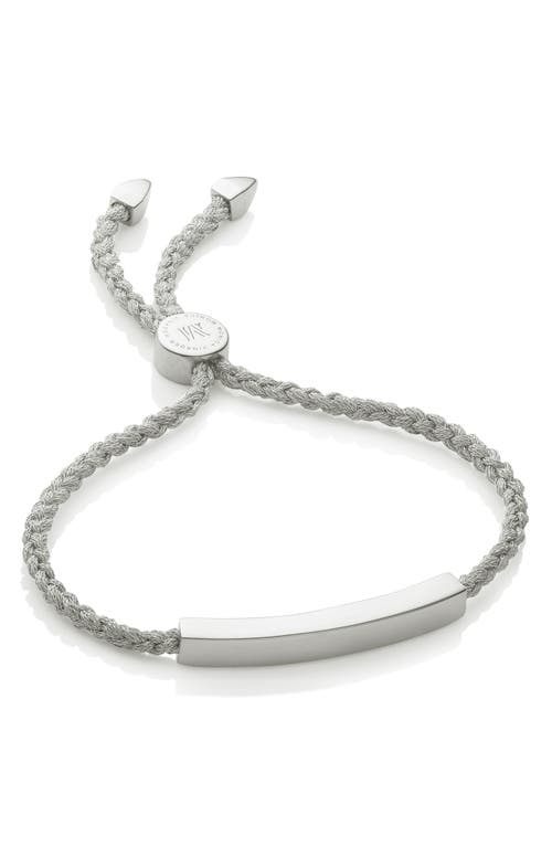 Monica Vinader Engravable Linear Bar Friendship Bracelet In Metallic
