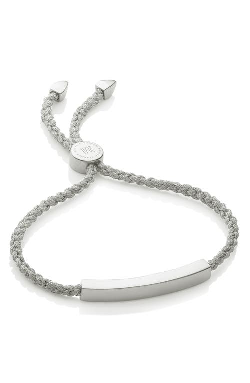 Monica Vinader Engravable Linear Bar Friendship Bracelet In Silver/silver Metallica