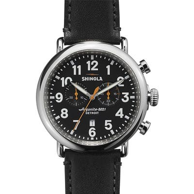 Shinola The Runwell Chrono Leather Strap Watch, 47Mm