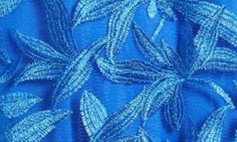 Shop Sam Edelman Leaf Embroidered Midi Dress In Cobalt
