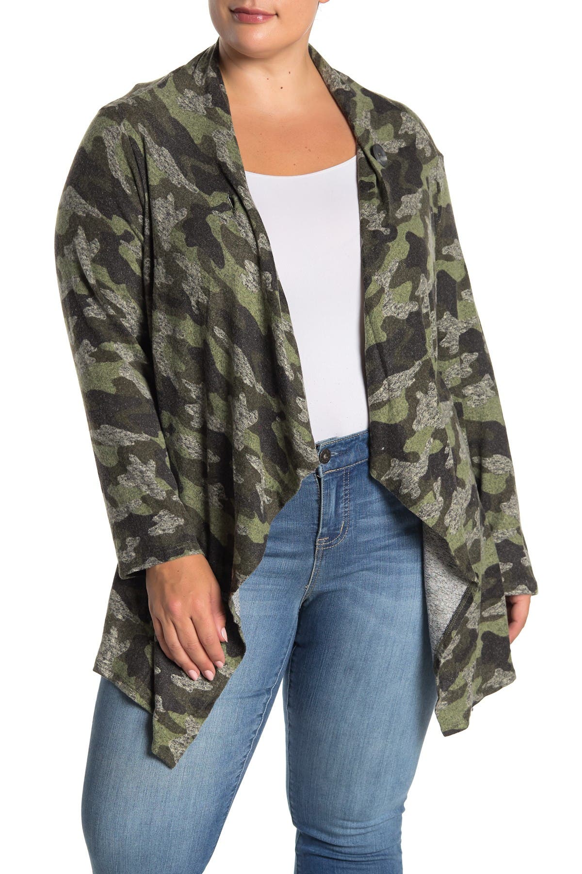 bobeau camo cardigan