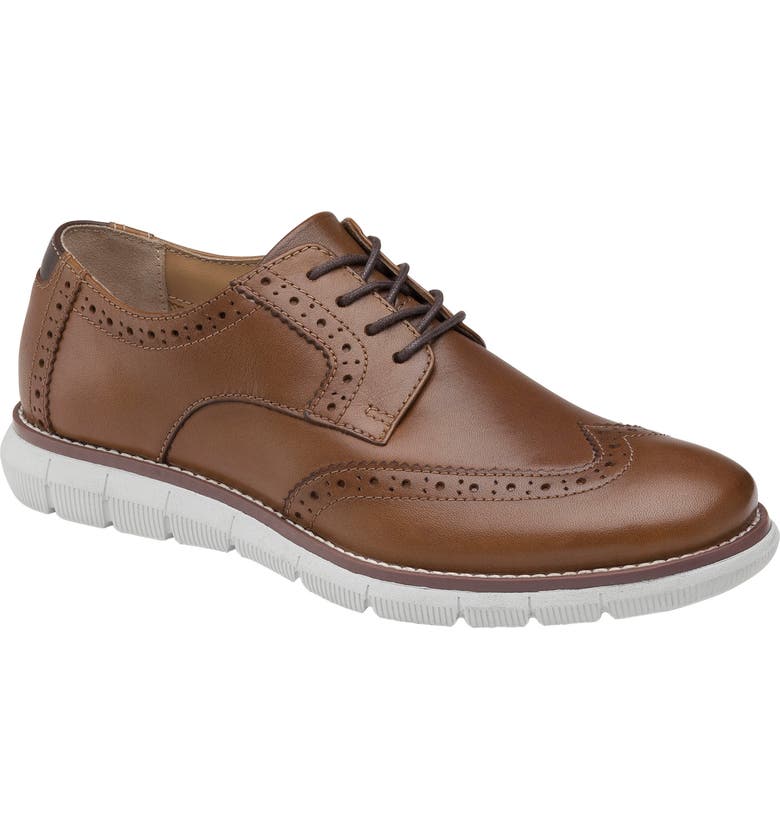 JOHNSTON & MURPHY Holden Wingtip Shoe, Main, color, TAN FULL GRAIN