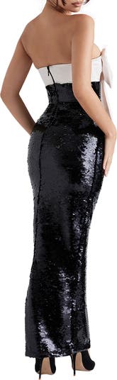 House of CB London Sequin Strapless Corset Eevi Mini Dress - Silver - Size  M NWT