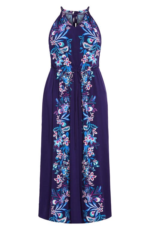 Shop City Chic Island Floral Maxi Dress In Blue Tropics