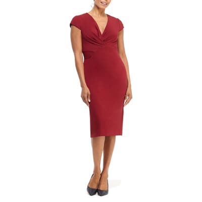 Petite Maggy London Desk To Dinner Crepe Sheath Dress, Red