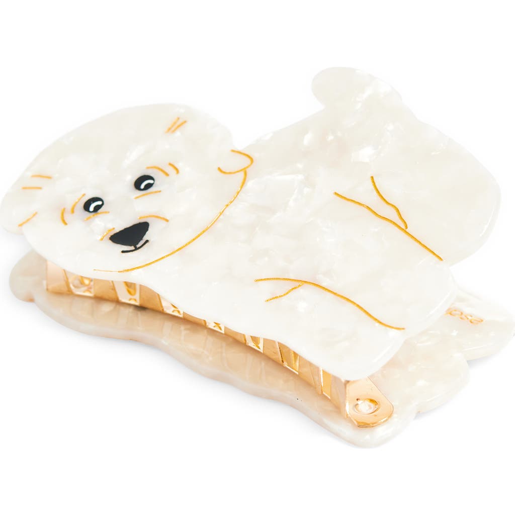 Solar Eclipse Bichon Frise Hair Clip In White
