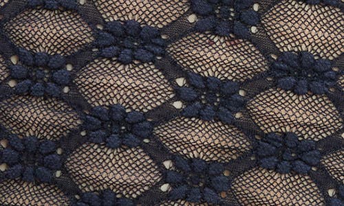 Bardot Adoni Embroidered Sheer Mesh Crop Top In Navy