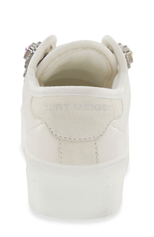 Shop Kurt Geiger London Kids' Mini Laney Octavia Sneaker In Bone