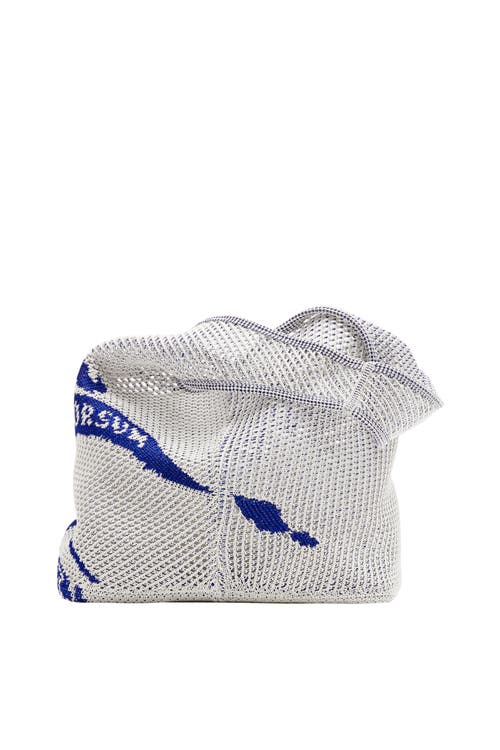 Burberry Large Crochet Ekd Tote Bag In White