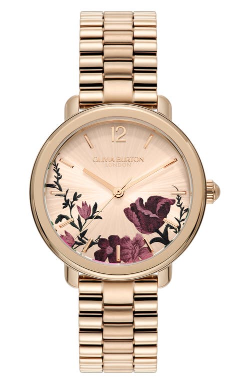 Olivia Burton Signature Floral Bracelet Watch, 36mm in Pink 