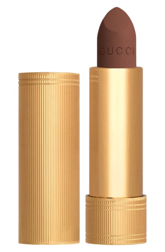 Shop Gucci Rouge À Lèvres Mat Matte Lipstick In 123 Auroral Amber