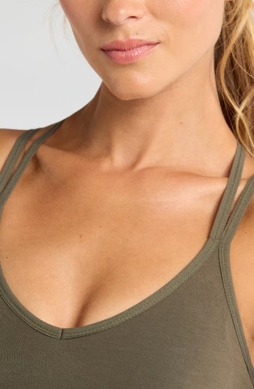 Shop Zella Rhythm Seamless Sports Bra In Olive Night