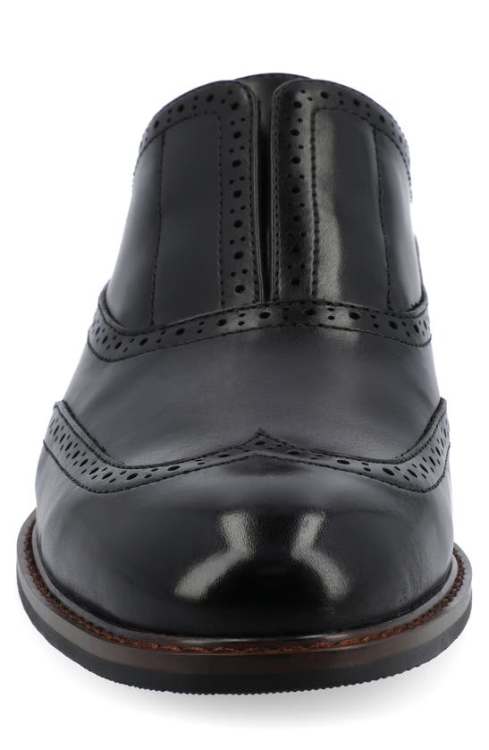 Shop Vance Co. Nikola Tru Comfort Wingtip Slip-on Oxford In Black