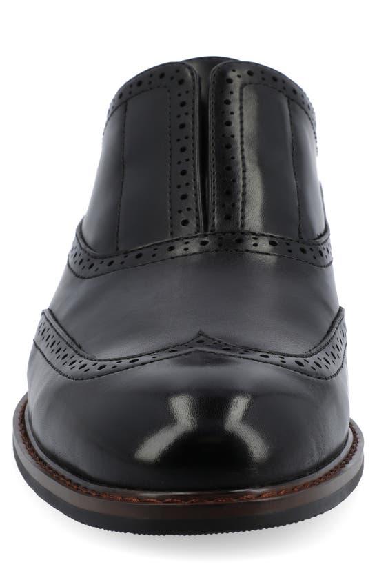 Vance Co. Nikola Tru Comfort Wingtip Slip-on Oxford In Black