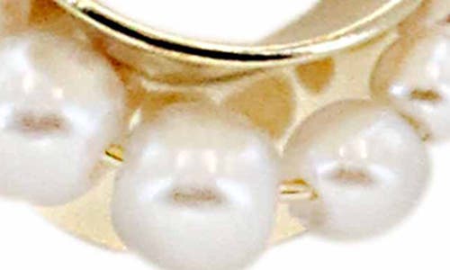 Shop Panacea Imitation Pearl Hoop Earrings In Gold/pearl