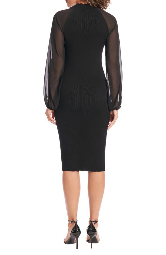 Shop Maggy London Long Sleeve Rib Sweater Dress In Black