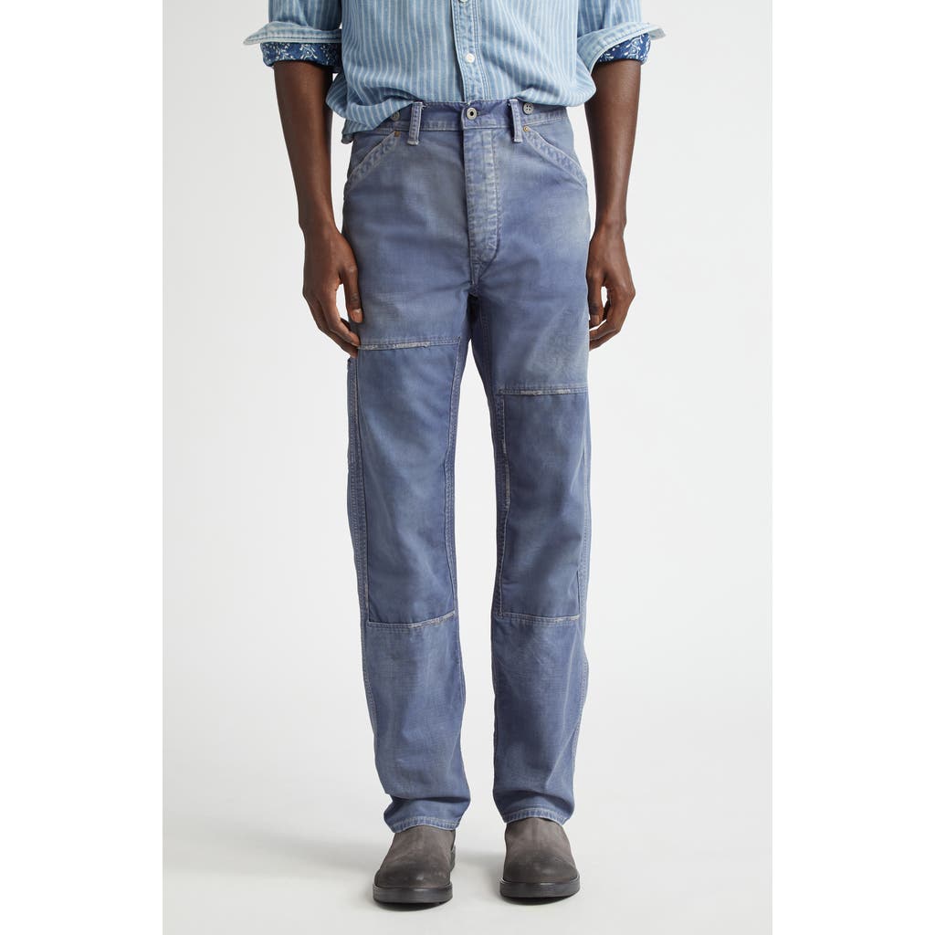 Double RL Newburgh Distressed Cotton Twill Carpenter Pants in Haywards Wash