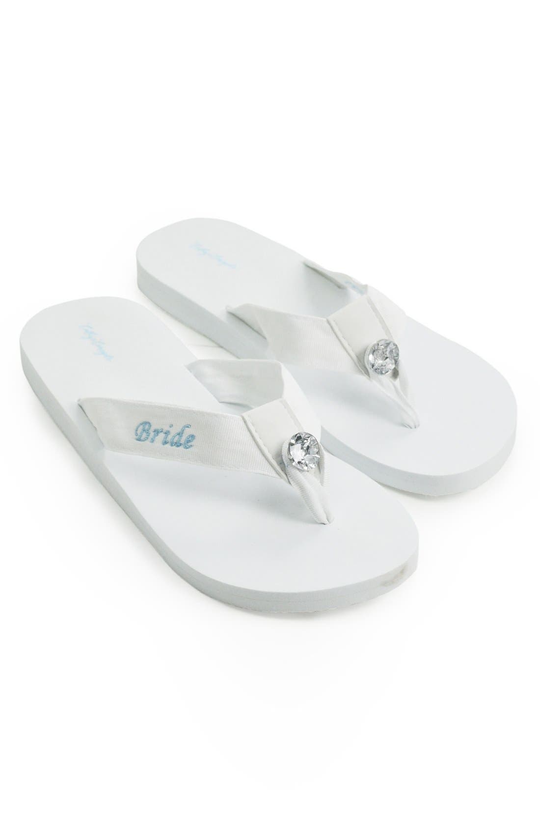 bride flip flops personalized