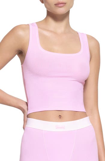 Skims Ribbed Stretch-cotton Tank Top Pack Of Three in Pink
